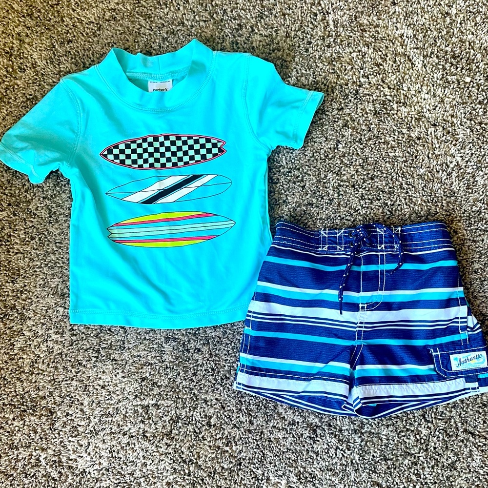 EUC Carter’s 12 Month Swimtrunks with Rashgurad Top